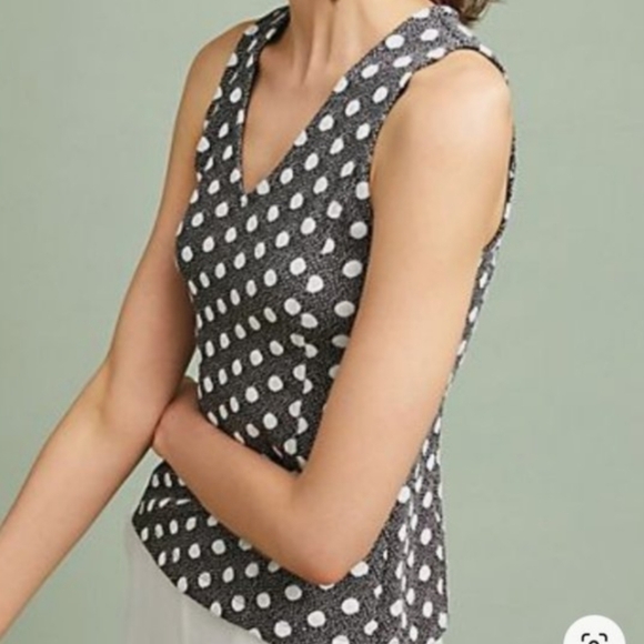 Maeve Anthropologie Jacquard Polka Dot Tank - Picture 1 of 4